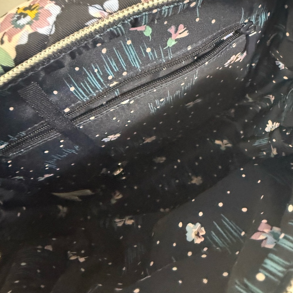 Vera Bradley Convertible Small Backpack/handbag Navy Garden - Picture 5 of 5